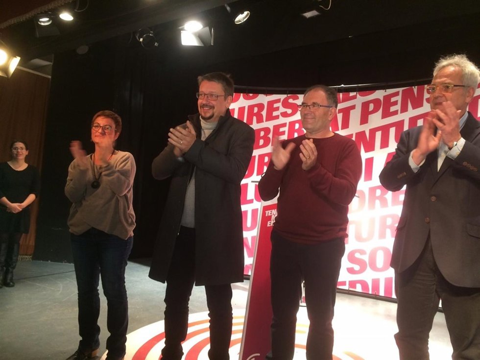 Xavier Domènech, Marta Ribas, Jaume Barberà y Antonio López