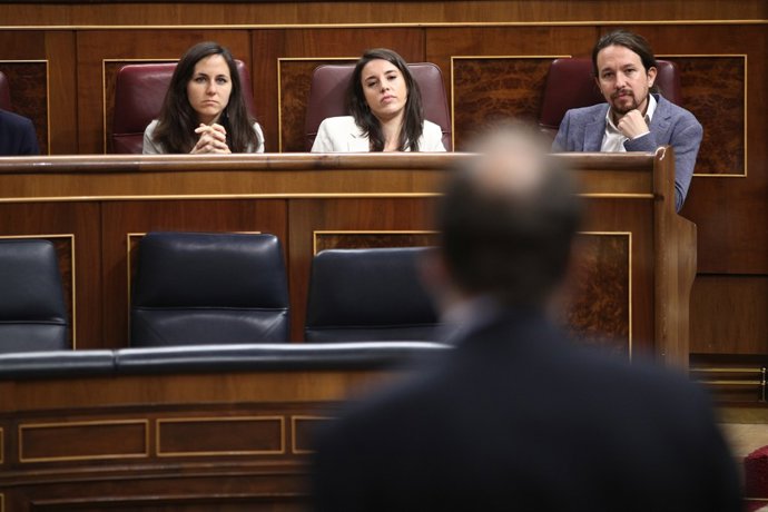 Pablo Iglesias i Rajoy en la sessió de control al Congrés