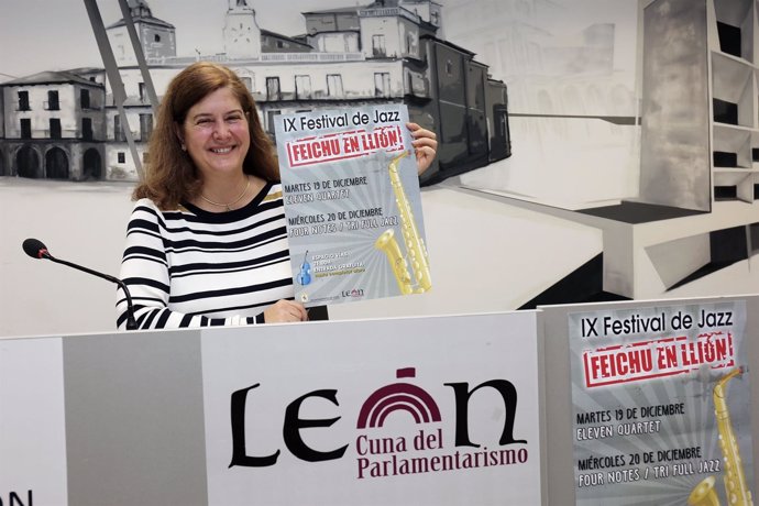 León: Torres con el cartel del Festival de Jazz