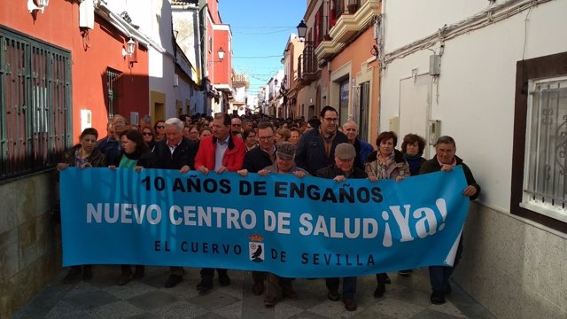 Manifestación en El Cuervo.