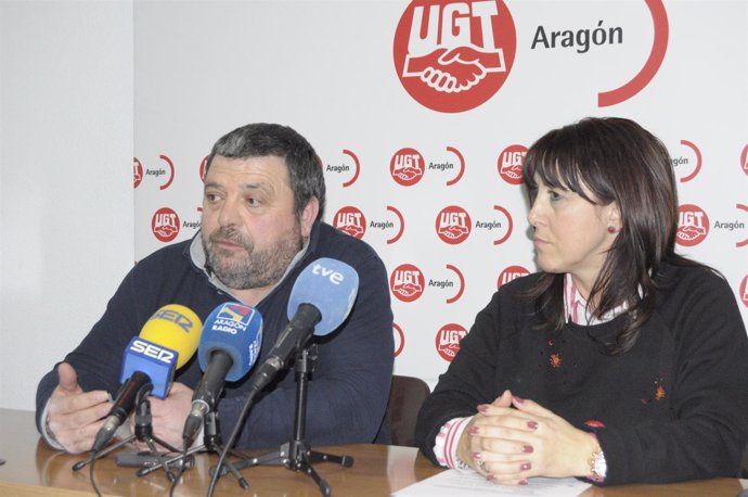 Eugenio Novella y Pilar Pardillo, de UGT Aragón. 