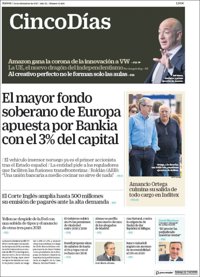 Las portadas de los periódicos económicos de hoy, jueves 14 de diciembre