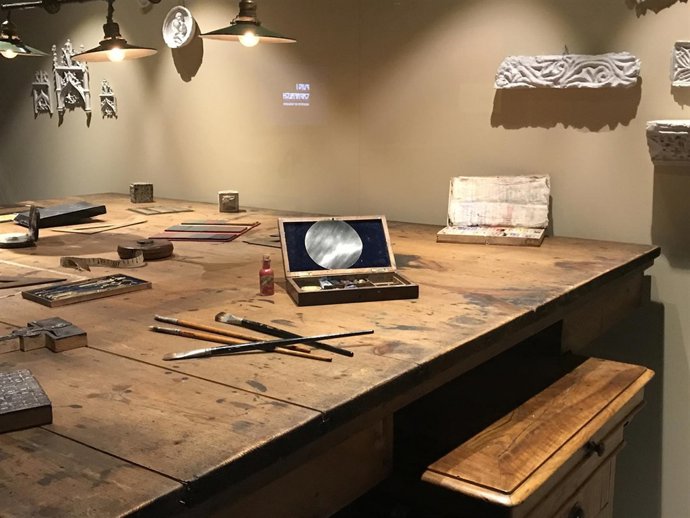 Reconstrucción del despacho de Josep Puig i Cadafalch en el MHC