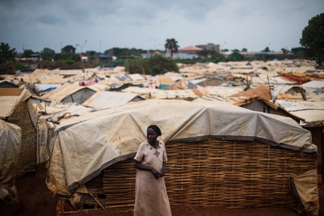 Mujer en un campo para desplazados en Sudán del Sur