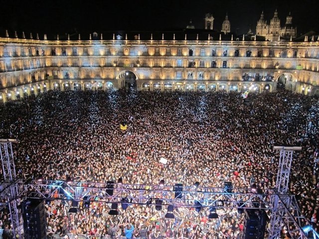 La Plaza Mayor en la celebración de la Nochevieja Universitaria