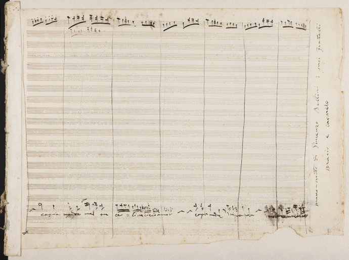 Manuscrito del compositor Vicenzo Bellini 