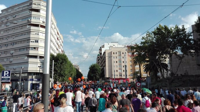 Manifestación convocada por 'Jaén merece más' el 17 de junio de 2017.