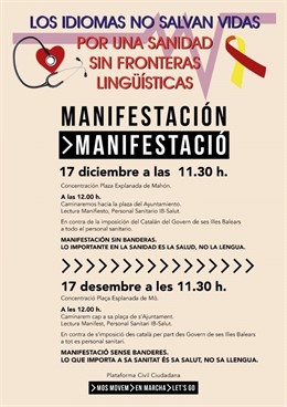 Manifestación contra catalán en sanidad