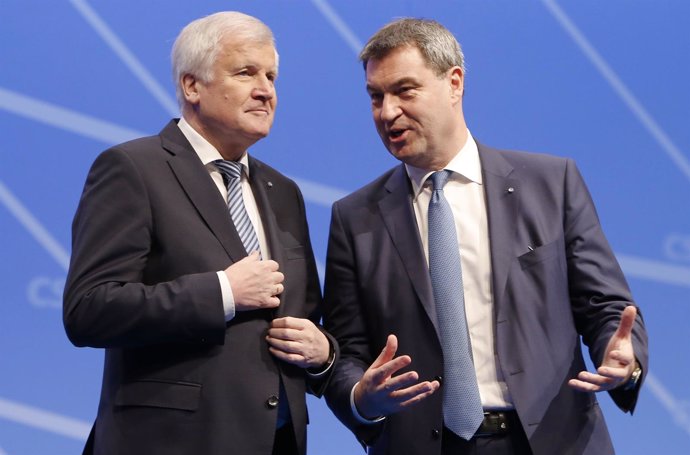 Los líderes de la CSU, Seehofer y Markus Soeder