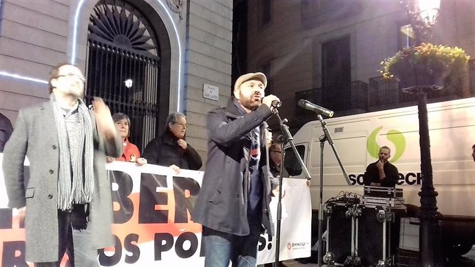 Concentración en Barcelona por la libertad de Jordi Sànchez y Jordi Cuixart