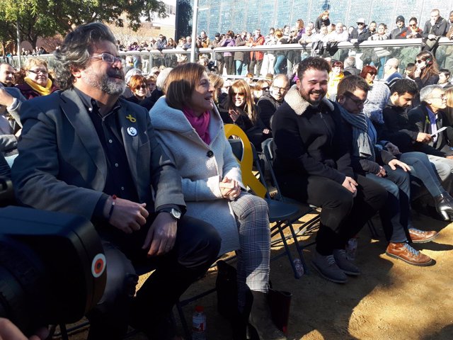 Los candidatos de ERC A.Castellà, C.Forcadell y G.Rufián