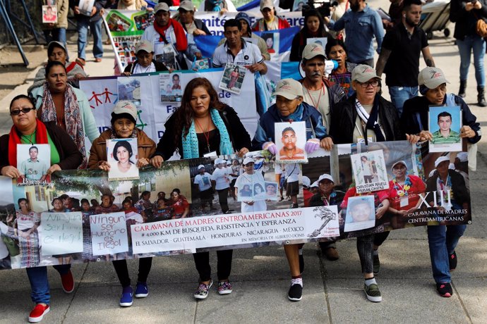 Marcha de madres de migrantes centroamericanos desaparecidos en México