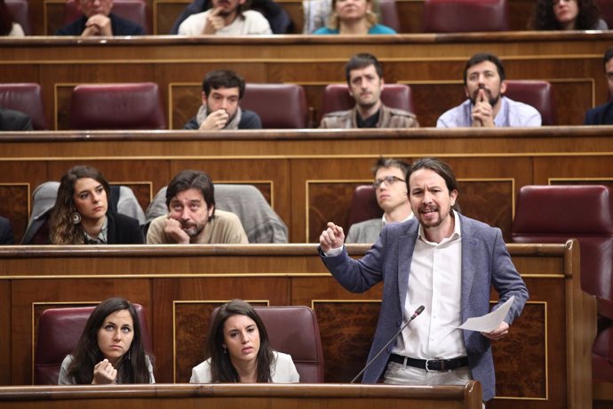 Pablo Iglesias en la sesión de control en el Congreso