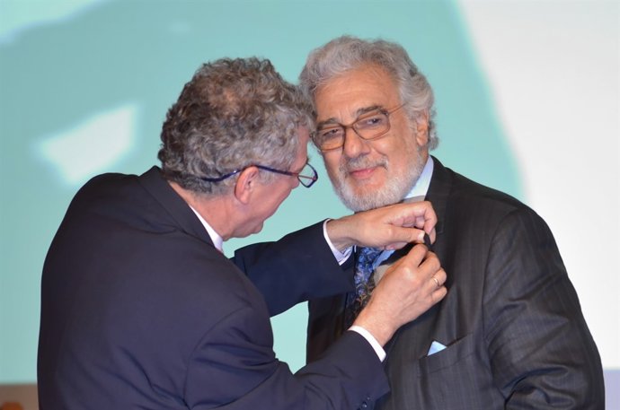 Ángel María Villar en l'homenatge a Plácido Domingo