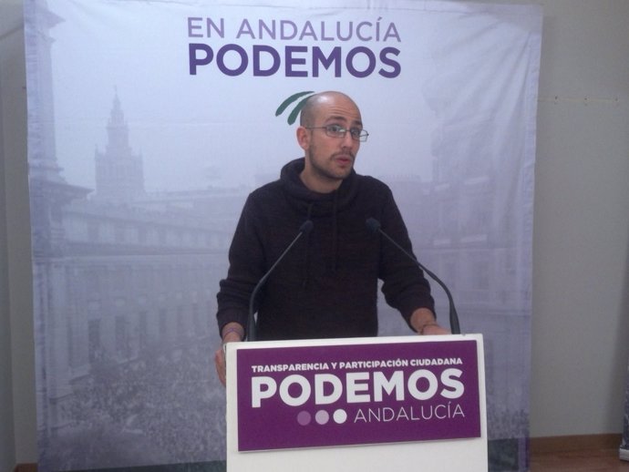 El secretario de Comunicación de Podemos Andalucía, Pablo Pérez Ganfornina