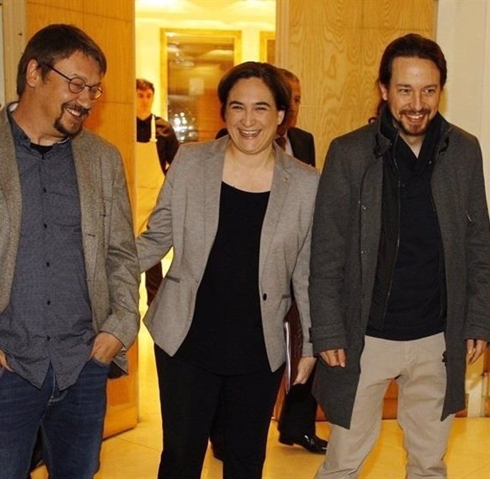 Pablo Iglesias, Xavier Domènech y Ada Colau