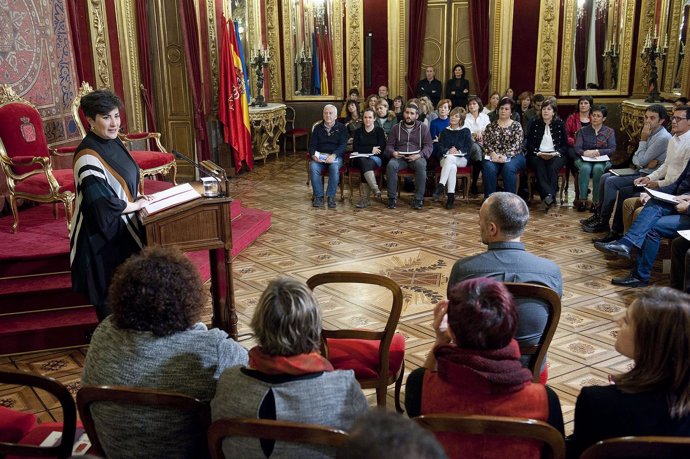 La consejera María Solana en su intervención.