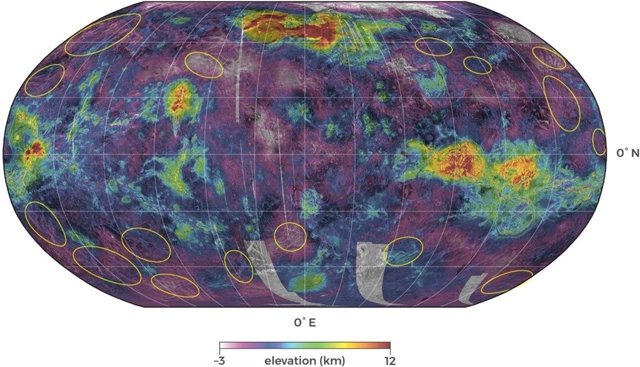 Bloques que indican procesos geológicos en Venus