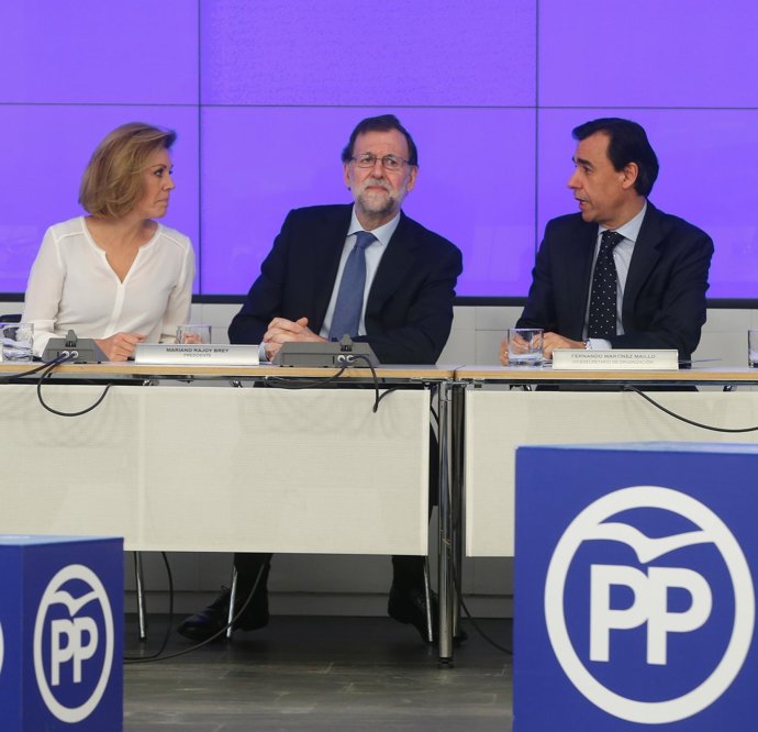 María Dolores de Cospedal, Mariano Rajoy i Fernando Martínez Maillo