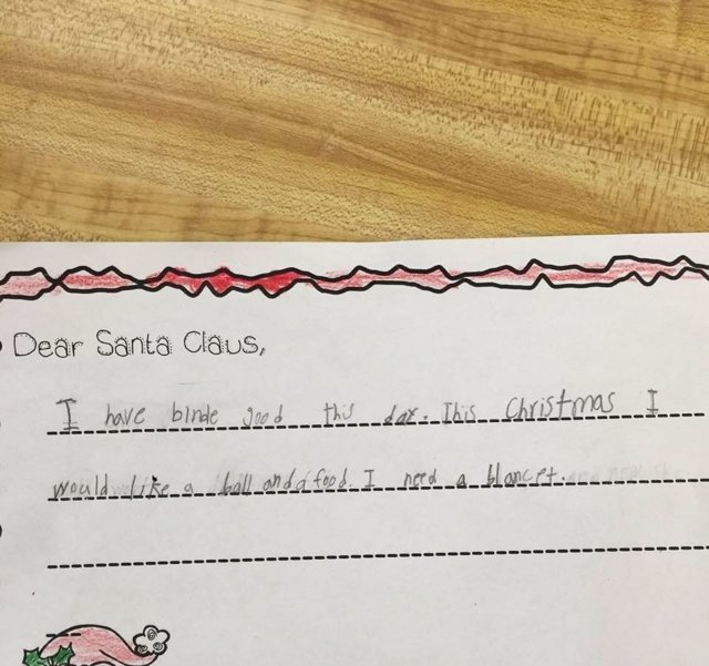 Carta desgarradora a Papá Noel de una niña de 7 años de Edinburgo