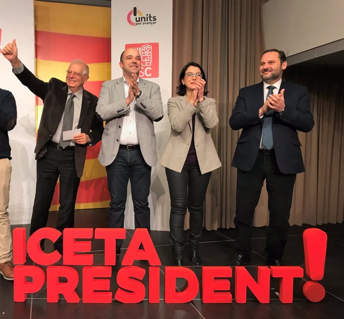 Josep Borrell, Raúl Moreno, Eva Granados (PSC) y José Luís Ábalos (PSOE)