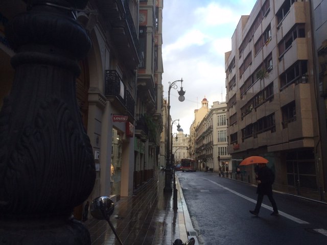 Lluvia en el centro de València