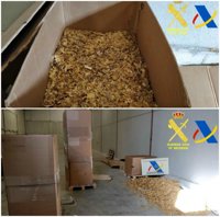 La Agencia Tributaria y la Guardia Civil aprehenden en Lorquí 1.200 kilos de picadura de tabaco de contrabando