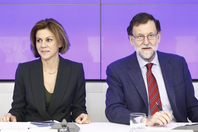 Rajoy y Cospedal en el Comité Nacional Ejecutivo del PP en la sede del partido