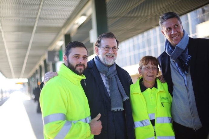 Mariano Rajoy i Xavier García Albiol a Figueres