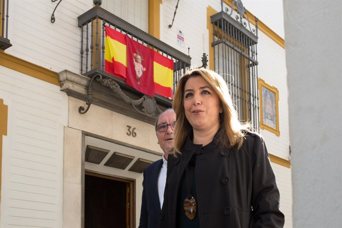 Susana Díaz, aquest dimarts a l'entrada a la Comissió Executiva Regional del PSO