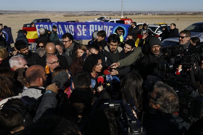 Marta Rovira en el acto de ERC en la cárcel de Estremera para apoyar a Junqueras