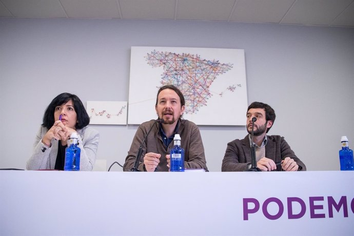 Idoia Villanueva, Pablo Iglesias y Pablo Bustinduy