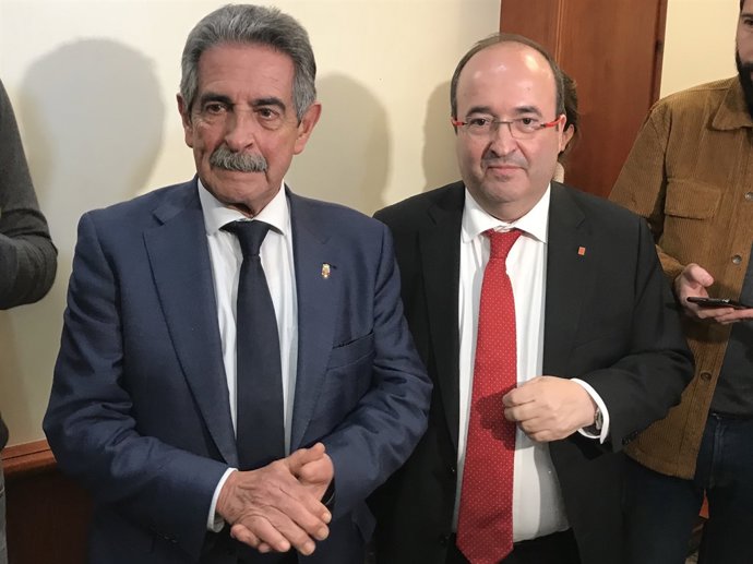 El president Miguel Ángel Revilla i Miquel Iceta (PSC)