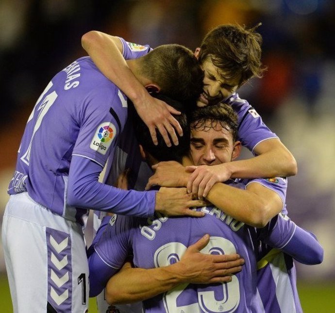 El Valladolid celebra uno de sus goles