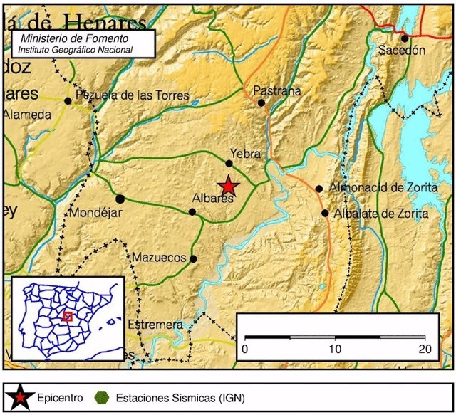 Terremoto de 3,7 en Yebra (Guadalajara)