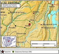 Registrado un terremoto de 3,7 grados de magnitud en la escala de Richter en Yebra