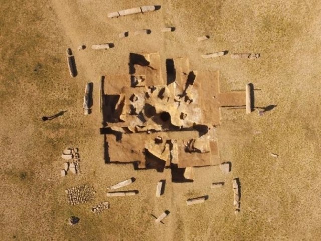 Vista de drone de las ruinas