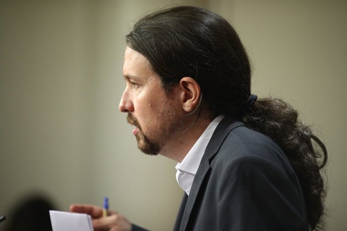 Roda de premsa de Pablo Iglesias després de reunir-se amb Pedro Sánchez