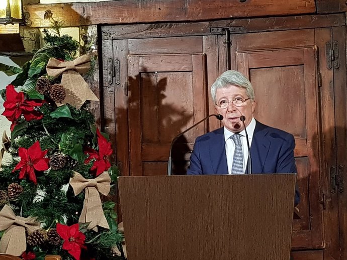 Enrique Cerezo en la comida de Navidad del Atlético de Madrid