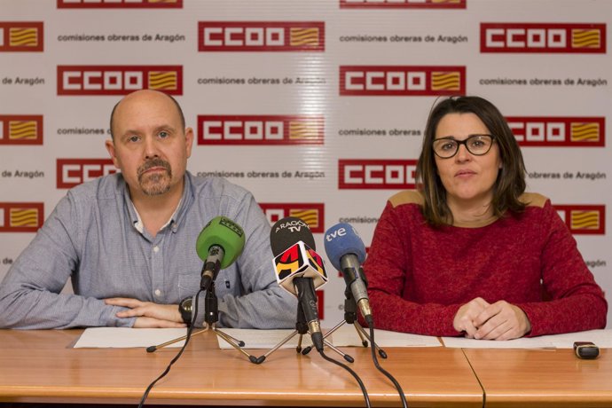 Manuel Pina y Sonia García han presentado hoy el informe en la sede de CCOO