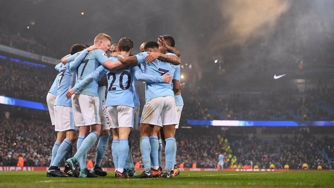 El Manchester City celebra un gol