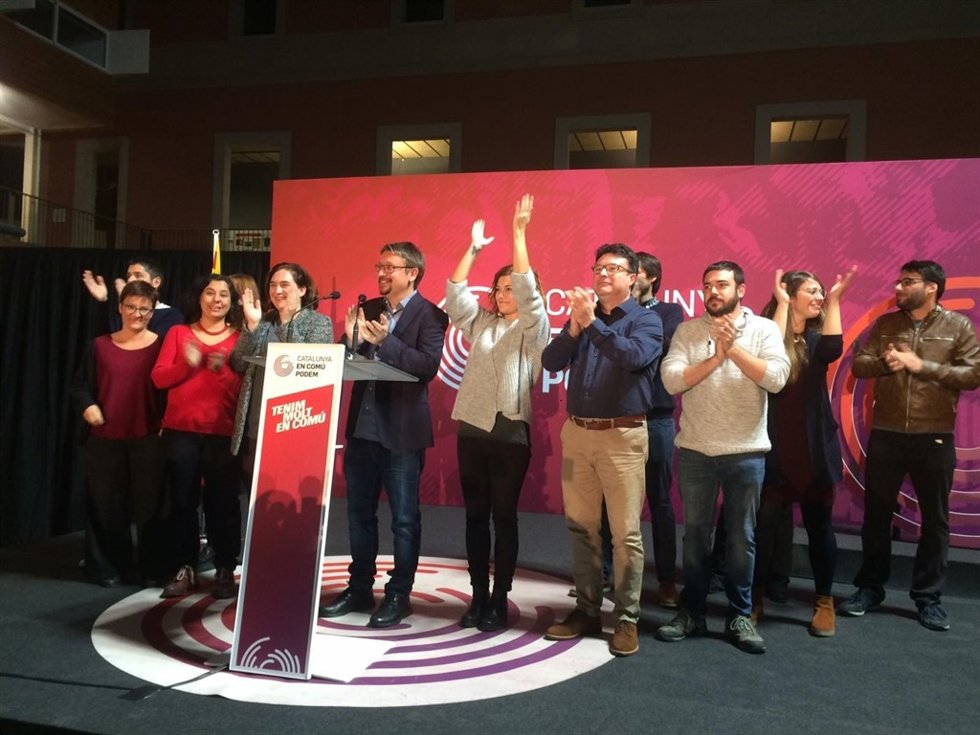 El candidato de CatComú, Xavier Domènech. Noche electoral 2017