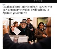 Portadas de los periódicos internacionales sobre las elecciones de Cataluña