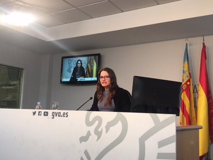 Oltra en la rueda de prensa posterior al pleno del Consell