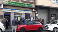 Un grupo de seguidores del CD Tenerife, agraciado con el 'Gordo' comprado en Lugo