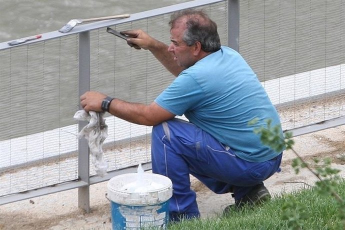 Un trabajador en su actvidad