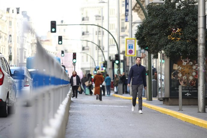 Semipeatonalización y restricción a dos carriles en la calle Gran Vía de Madrid