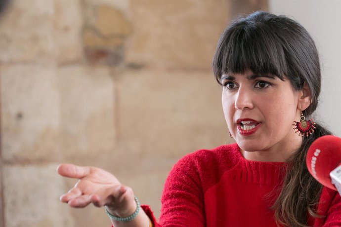 La líder de Podemos Andalucía, Teresa Rodríguez, durante la entrevista