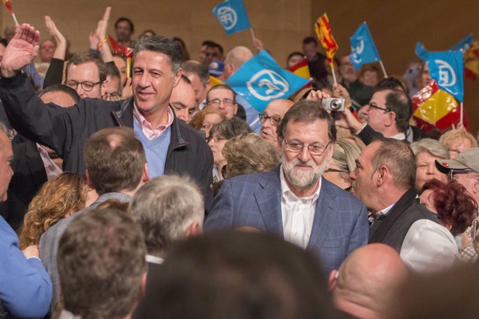 Fotos. Xavier García Albiol, Mariano Rajoy Y Alejandro Fernández En Un Mítin En 