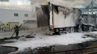 Un incendio calcina un camión con pulpo congelado en el puerto de Algeciras